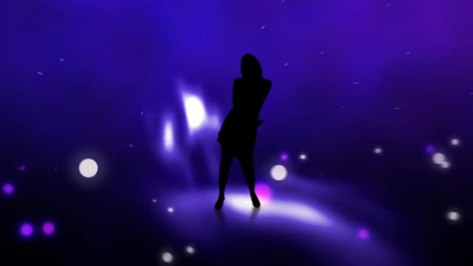 歌手女人在3D空间跳舞