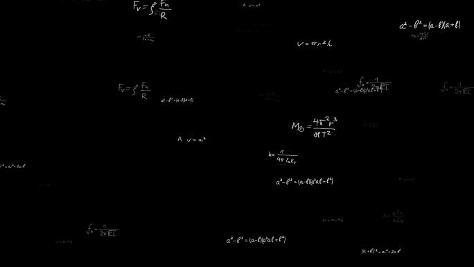 数学公式冲屏飘动AE模板