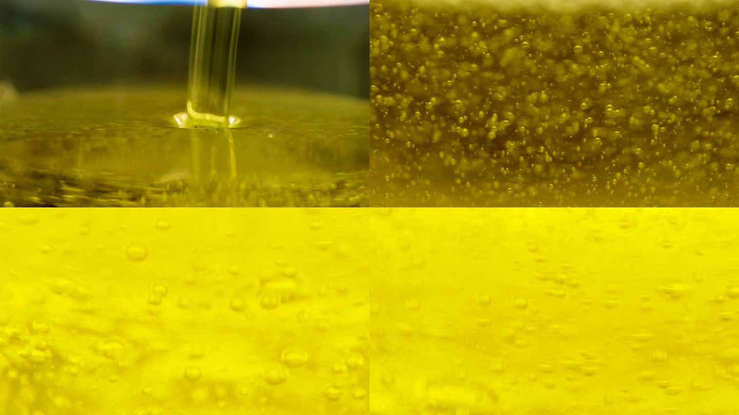 食用油倒油精制山茶油菜籽油特写画面
