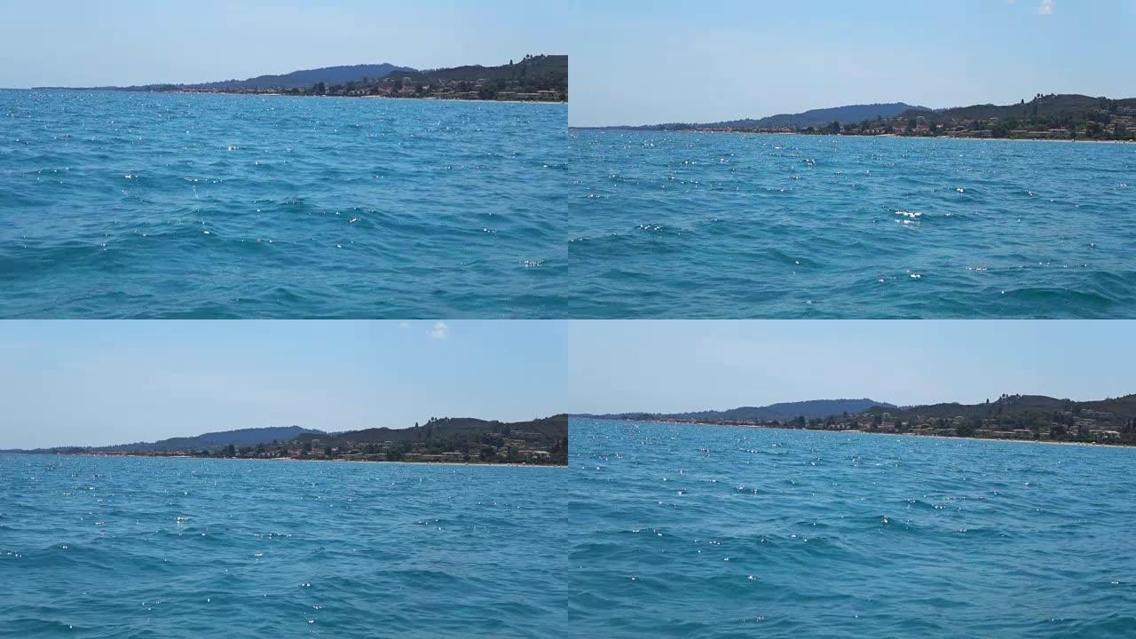 划桨船在海里的美景