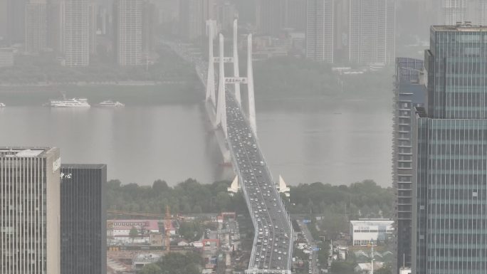 航拍武汉长江二桥
