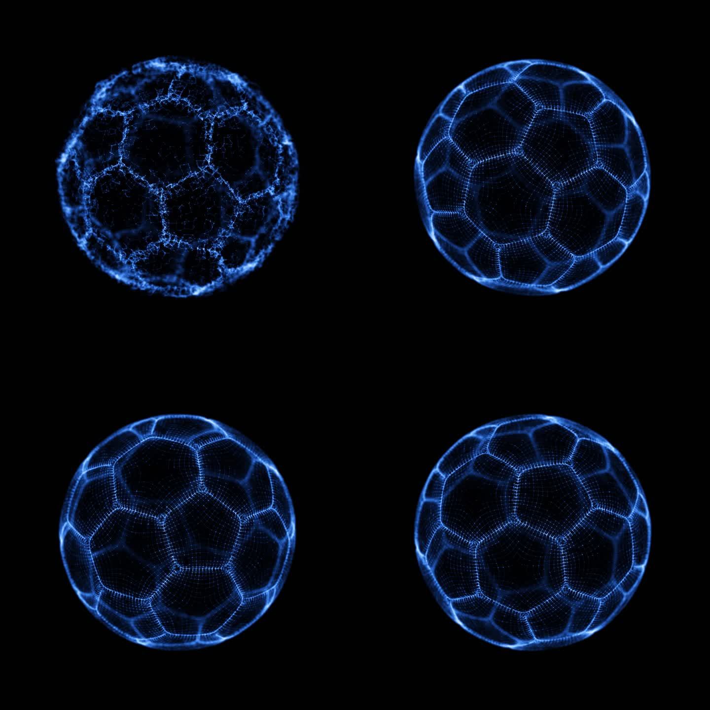 3D粒子足球循环动效 带透明通道