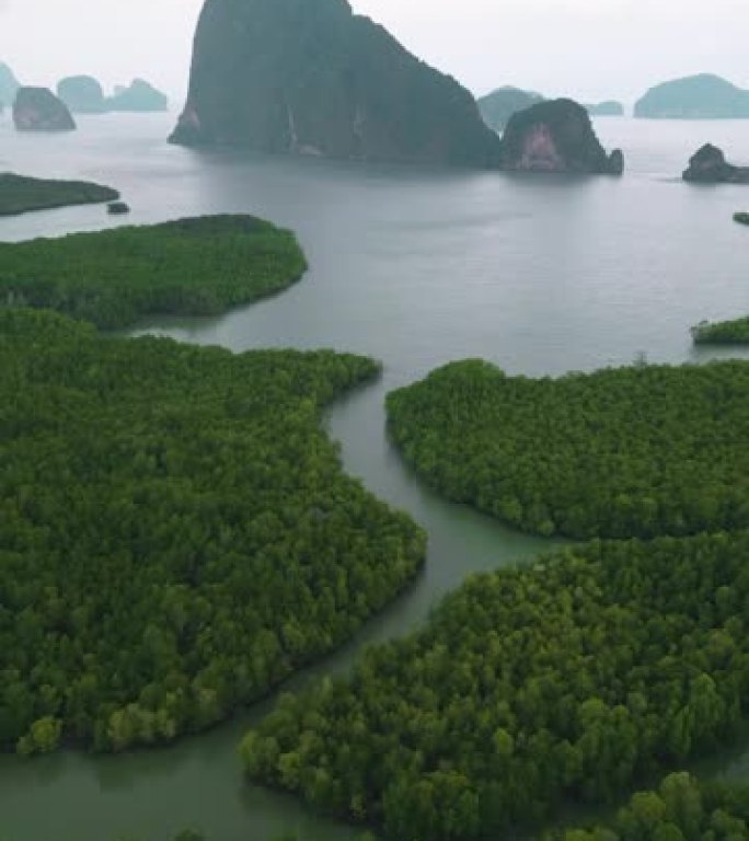 日出时潘牙的风景鸟瞰图