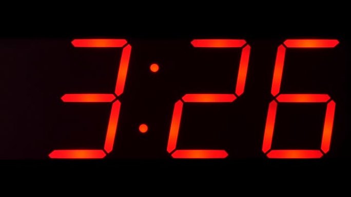 大数字钟上03:00和03:59之间的时间显示