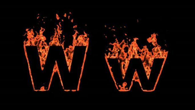 火焰字母表-W