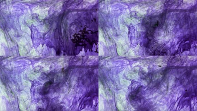 紫色和白色油漆混合在水中背景