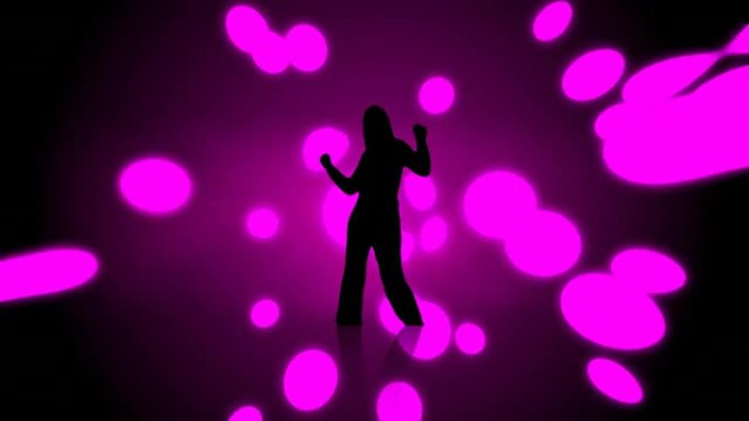 粉色抽象背景的跳舞女孩