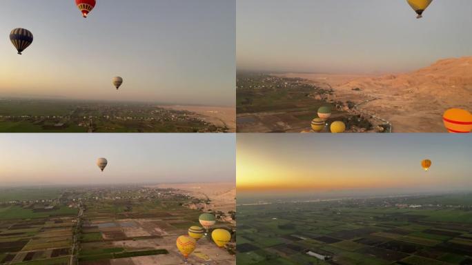 埃及卢克索天空中的热气球