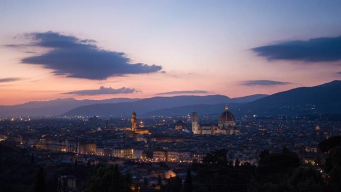 黄昏时佛罗伦萨的壮丽全景