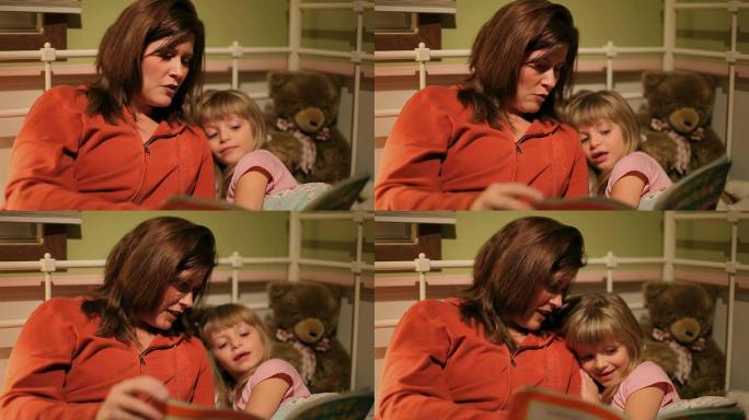 妈妈给孩子读睡前故事
