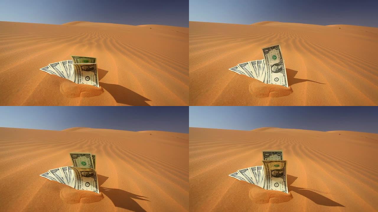沙子里的钱 -- 用美元说