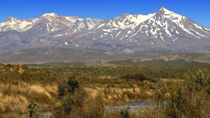 新西兰: 夏季的鲁阿佩胡山和沙漠公路交通