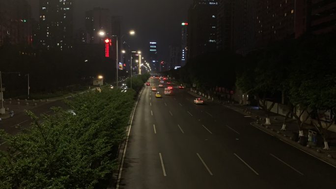 延时拍摄重庆城市道路车流灯光尾灯街道车流