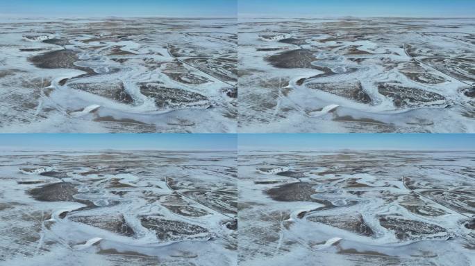 内蒙古白音哈达海拉尔河冬季自然风光航拍