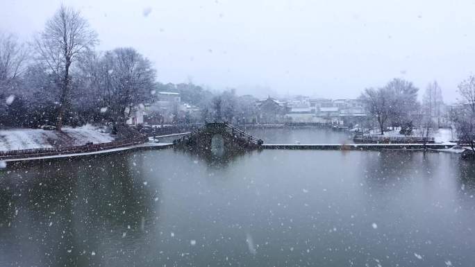 【4K无水印】黄山呈坎雪景