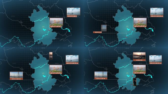 科技交通功能区块地图地图桥梁位置AE模版