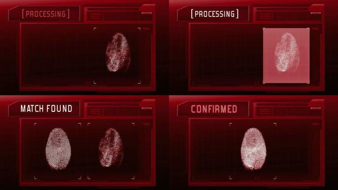 指纹检测扫描仪:匹配(红色)