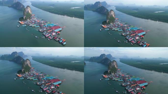 泰国漂浮村高潘伊的风景鸟瞰图