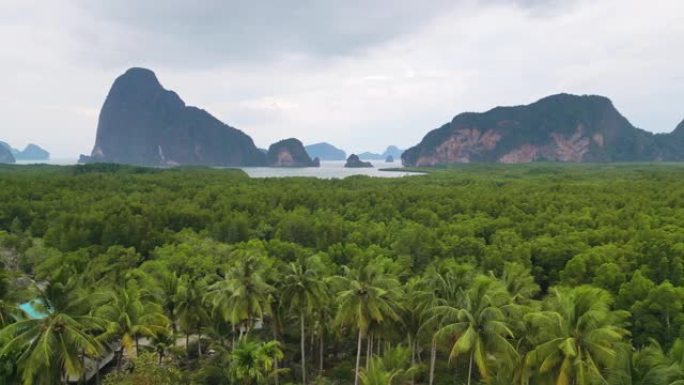 日出时潘牙的风景鸟瞰图