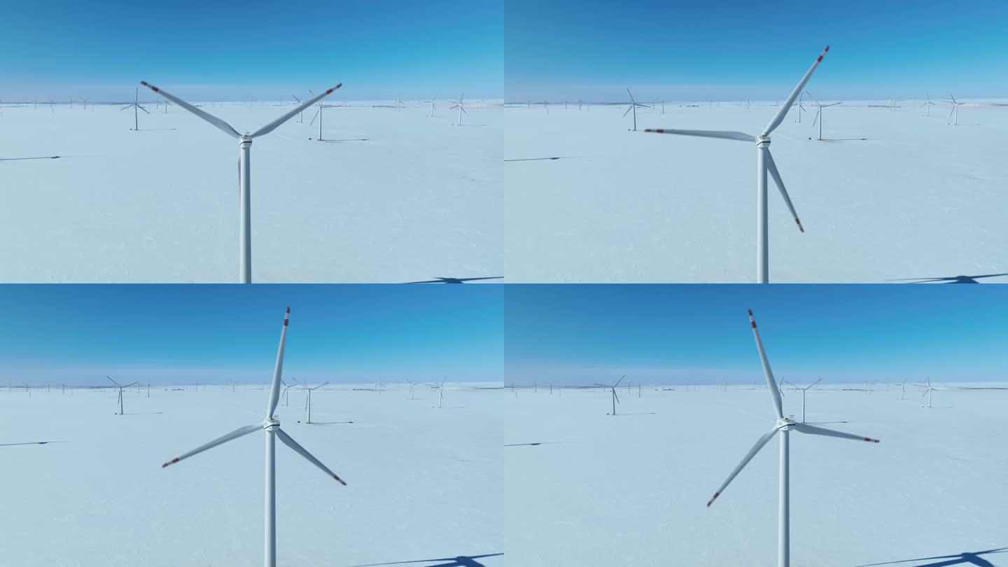 内蒙古呼伦贝尔雪原风力发电机组