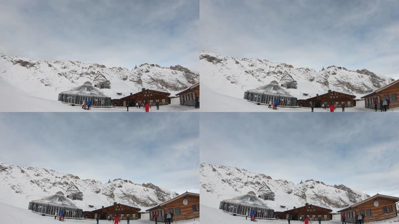 楚格峰的冬季景观天气寒冷大雪