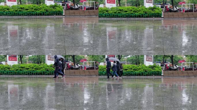 下雨天行走的人-打伞的人