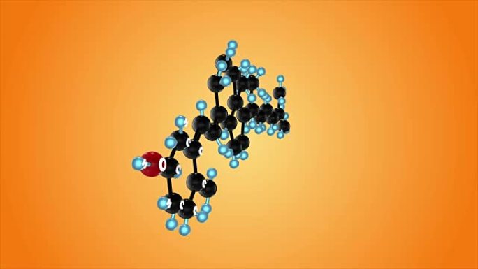 维生素d分子结构。维生素D3分子。3D动画