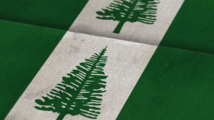 诺福克岛国旗动画库存视频-诺福克岛旗帜纹理3d渲染背景-高度详细的织物图案库存视频