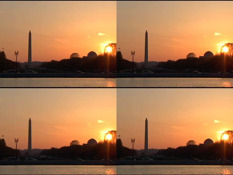 日落时的华盛顿纪念碑