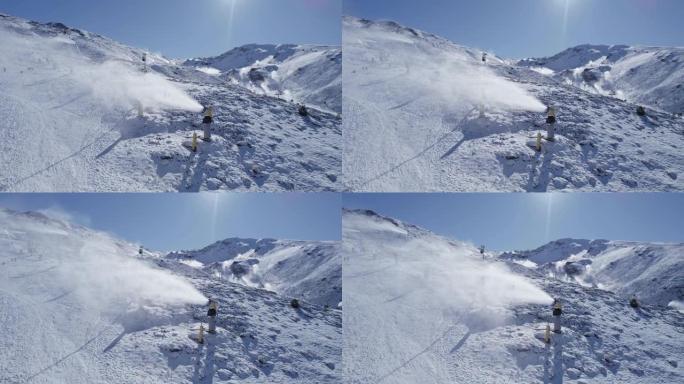 滑雪胜地的西班牙内华达山脉发电机。雪炮