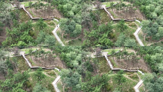 登山栈道游玩登山