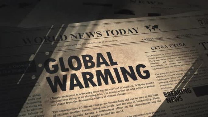 旧复古报纸的全球变暖标题
