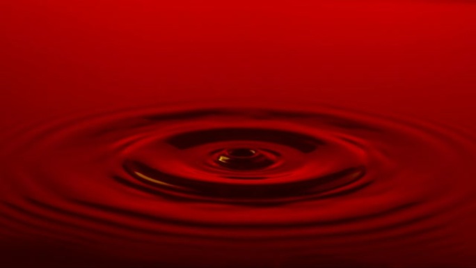 红色水滴，慢动作血液红酒涟漪扩散