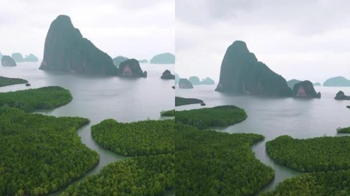 日出时潘牙的风景鸟瞰图