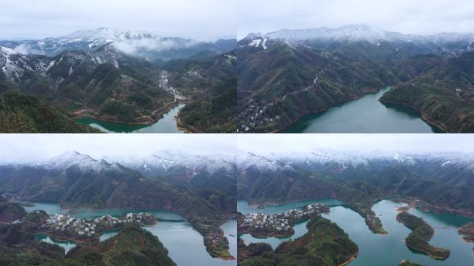 【4K无水印】黄山冬季雪景丰乐湖