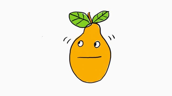 动画手绘橘子微笑