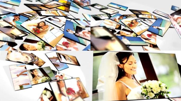蒙太奇3D平板电脑美国新娘婚礼图像