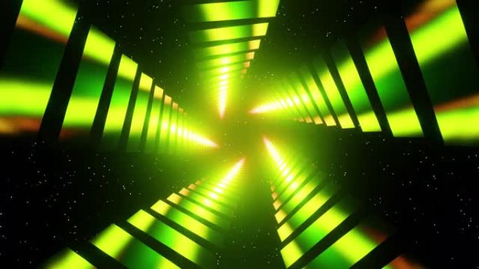 抽象螺旋Vj动画绿色和红色霓虹灯背景用于舞曲3d渲染。Vj和Dj loop为酒吧、夜总会、音乐节、狂