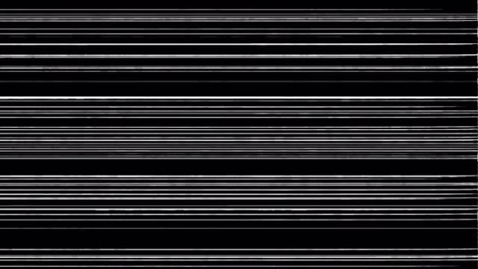 带水平能量毛刺错误条纹的黑白背景抽象数字噪声动画