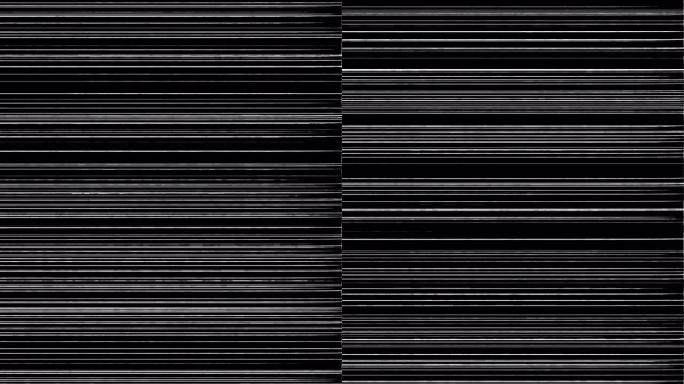 带水平能量毛刺错误条纹的黑白背景抽象数字噪声动画