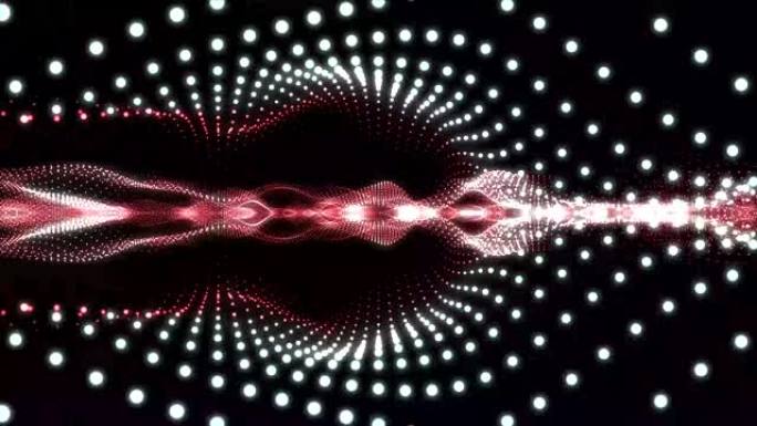 4k抽象数字粒子波红色背景