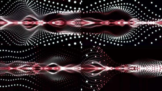 4k抽象数字粒子波红色背景
