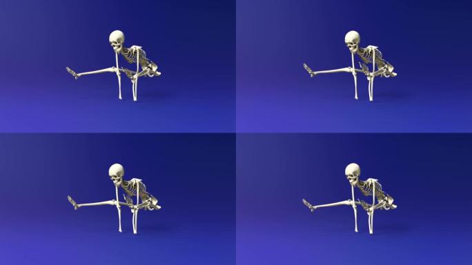 人体骨骼的瑜伽萤火虫姿势