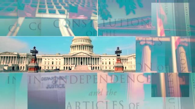 华盛顿特区分层视频合成美国国会大厦