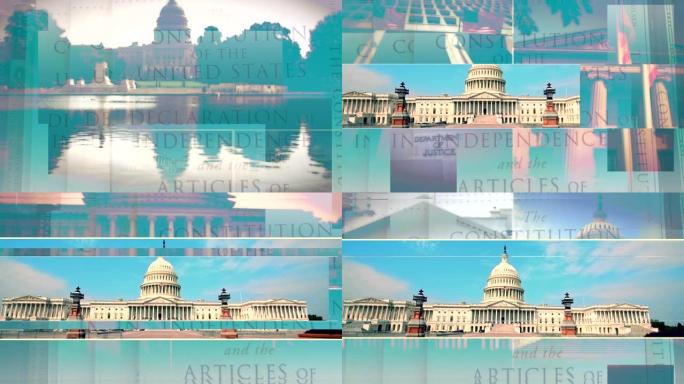 华盛顿特区分层视频合成美国国会大厦