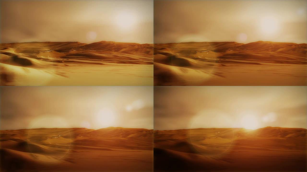 撒哈拉沙漠沙尘暴沙丘荒野环境日落