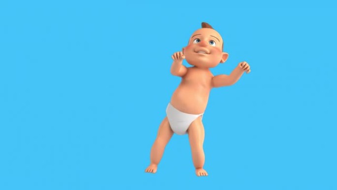 有趣的3D卡通婴儿舞蹈 (包括alpha频道)