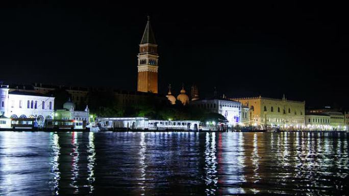 意大利威尼斯城，圣马可，夜景