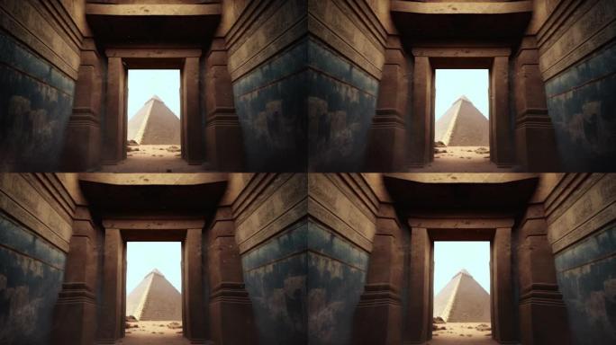 在吉萨埃及的金字塔内