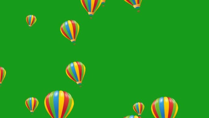 飞行热气球绿屏运动图形